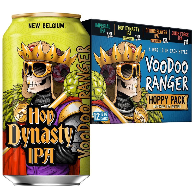 slide 1 of 6, New Belgium Voodoo Ranger Hoppy IPA Variety Pack Beer - 12pk/12 fl oz Cans, 12 ct; 12 fl oz
