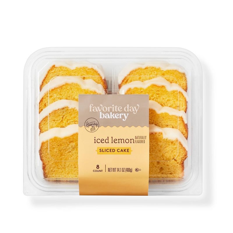 slide 1 of 3, Iced Lemon Sliced Loaf Cake - 14.1oz - Favorite Day™, 14.1 oz