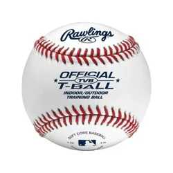 Rawlings 6U T Ball 2pk - White: Foam-Filled Synthetic Leather Baseballs