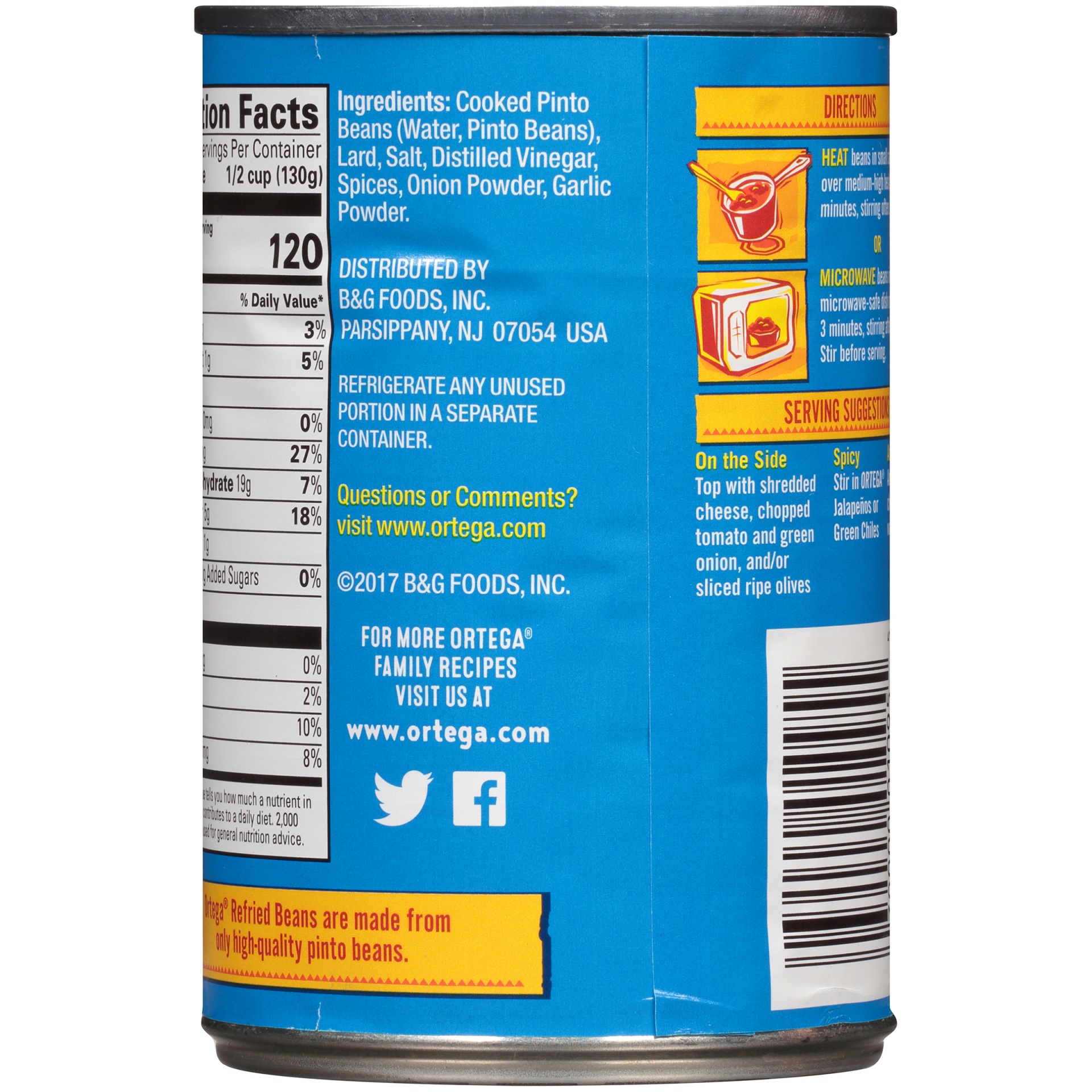 slide 5 of 6, Ortega Traditional Refried Beans 16 oz, 16 oz