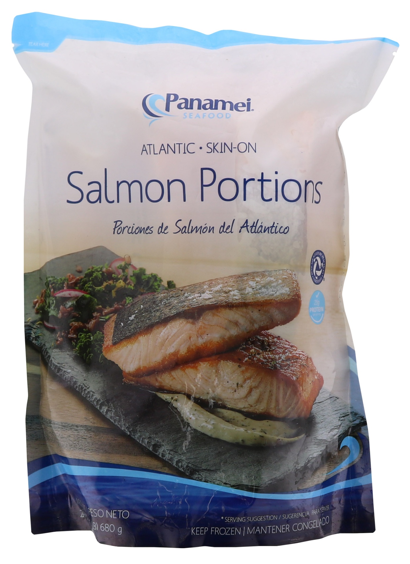 slide 1 of 1, Panamei Seafood Atlantic Salmon Portions, 1 ct