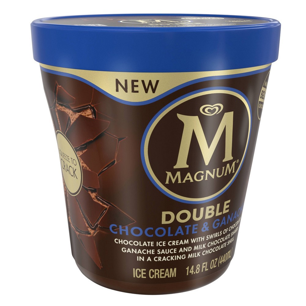 slide 4 of 5, Magnum Tub Double Chocolate Ganache Ice Cream, 14.8 oz