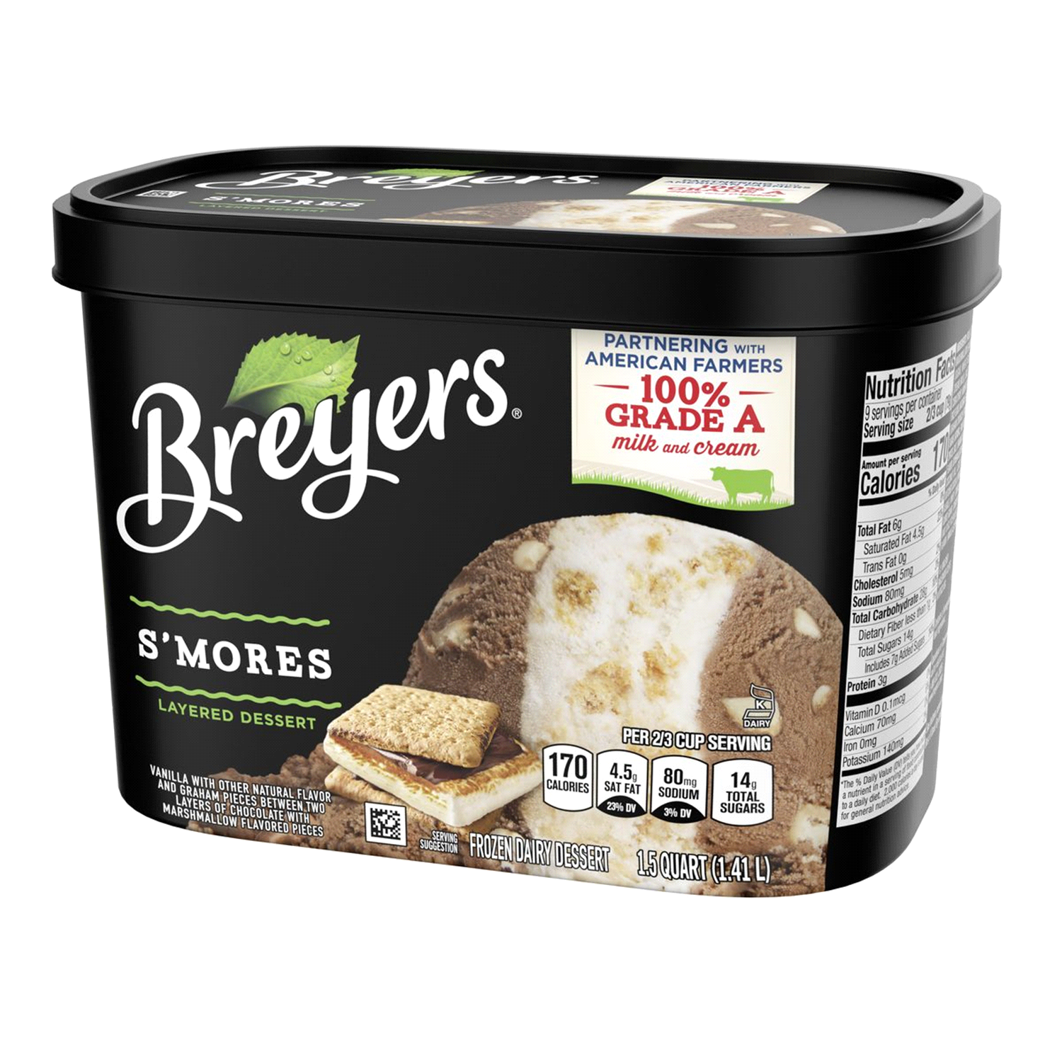 slide 5 of 5, Breyers S'Mores Frozen Dairy Dessert 1.5 qt, 48 oz
