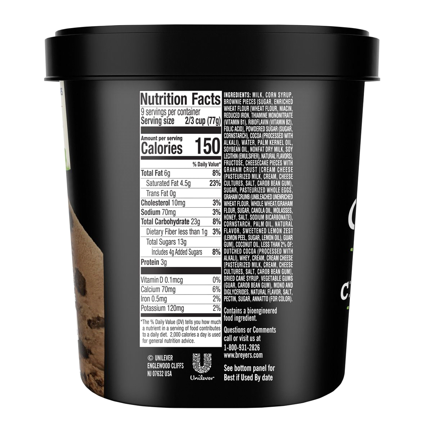 slide 2 of 5, Breyers Layered Dessert Brownie Cheesecake Frozen Dairy Dessert 1.5 qt, 48 oz