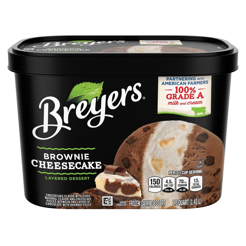 slide 4 of 7, Breyers Brownie Cheesecake Layered Dessert, 1.5 qt