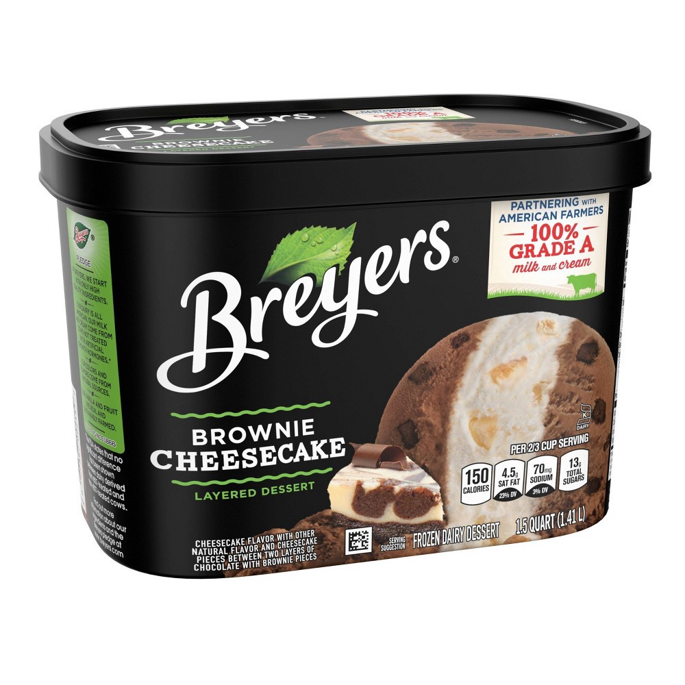slide 6 of 7, Breyers Brownie Cheesecake Layered Dessert, 1.5 qt