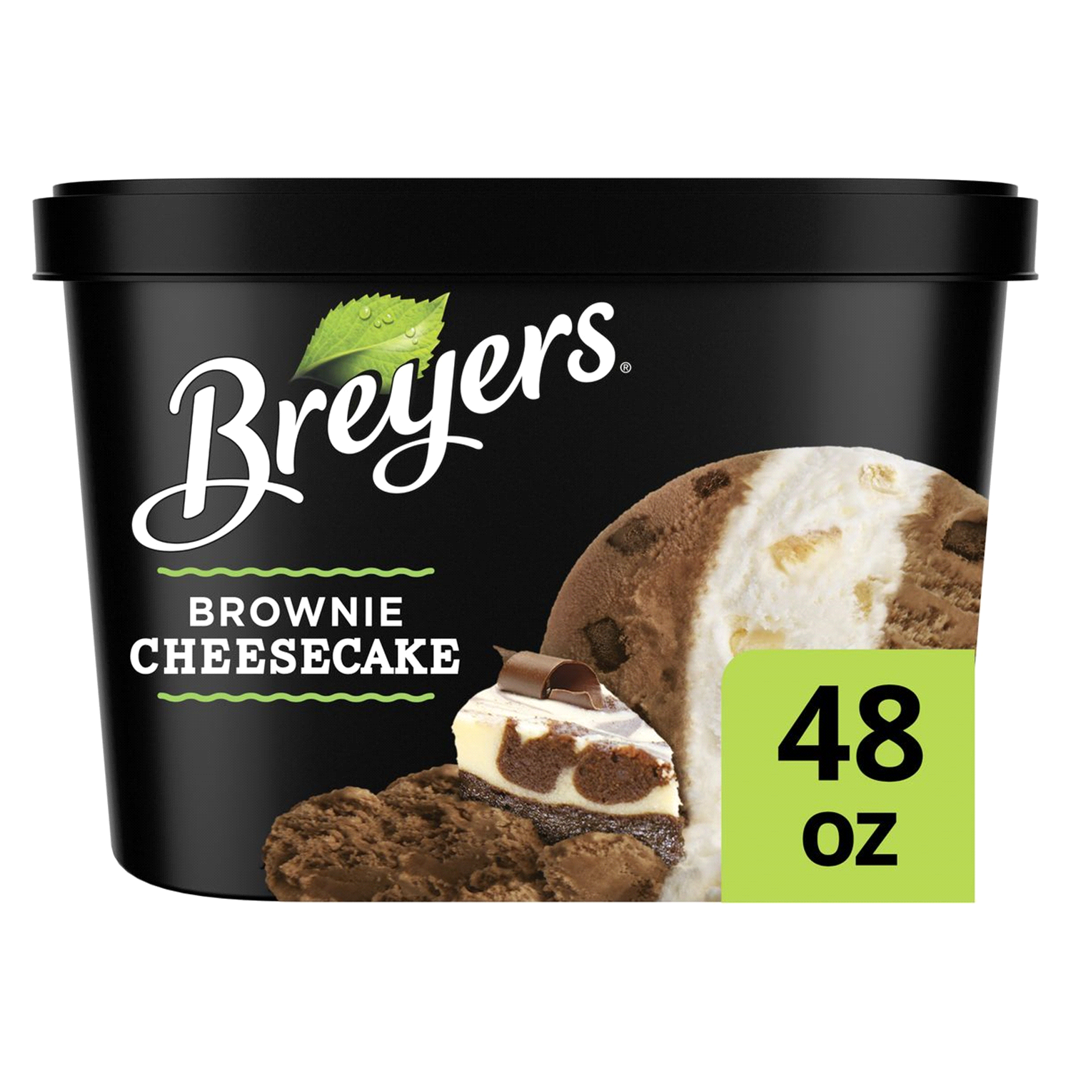 slide 1 of 5, Breyers Layered Dessert Brownie Cheesecake Frozen Dairy Dessert 1.5 qt, 48 oz
