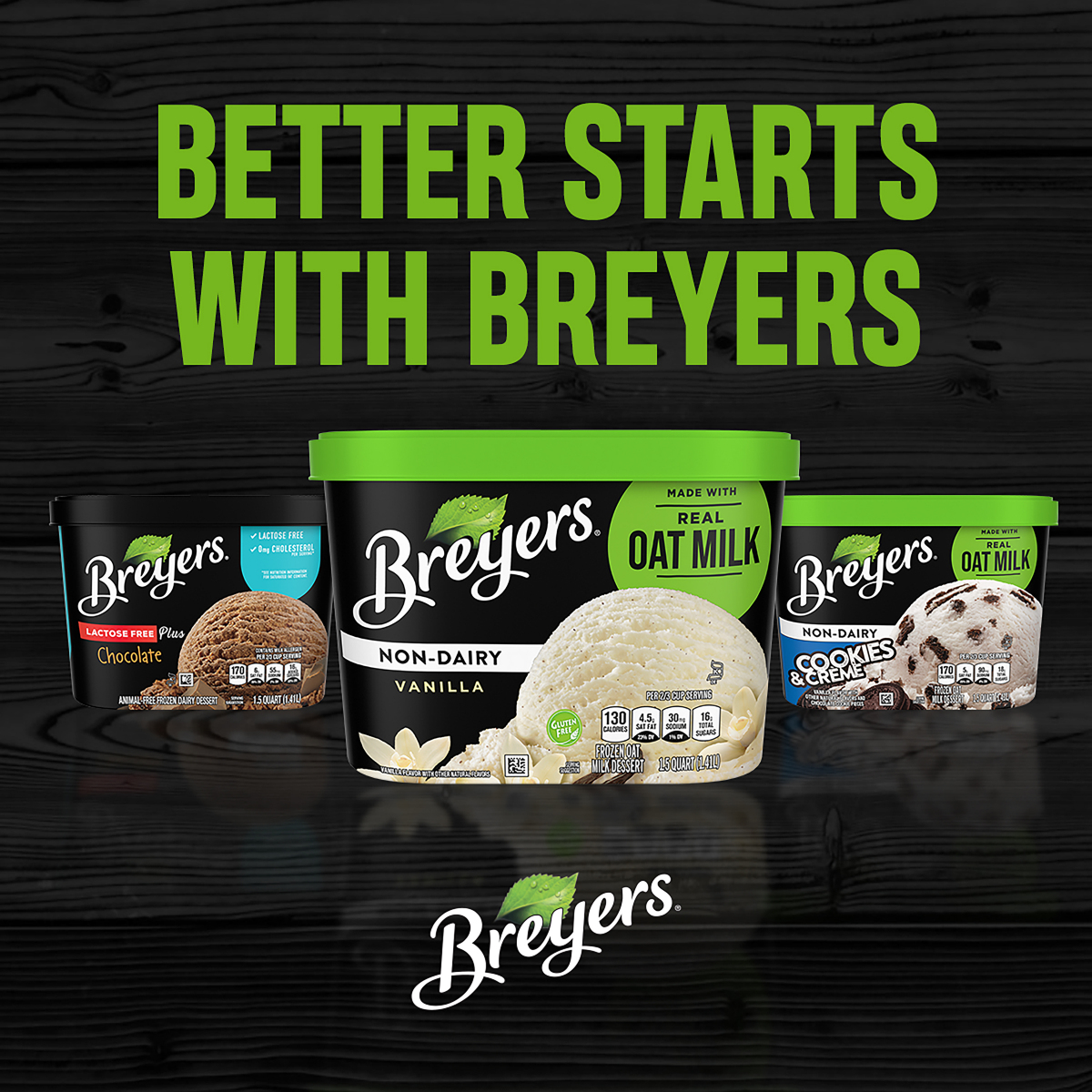 slide 2 of 5, Breyers 1.5 QT Non Dairy Frozen Dessert Mint Chocolate Chip, 48 fl oz