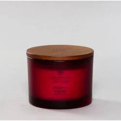 3-Wick Frosted Glass Dream + Inspire Lidded Jar Candle Burgundy 11oz - Mind & Body by Chesapeake Bay Candle: Essential Oils, Soy Wax Blend