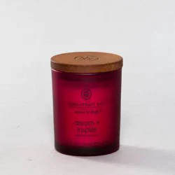 Frosted Glass Dream + Inspire Lidded Jar Candle Burgundy 3.7oz - Mind & Body by Chesapeake Bay Candle: Essential Oils, Soy Wax Blend, 24hr Burn