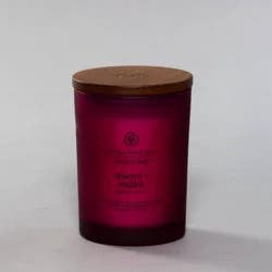 Frosted Glass Dream + Inspire Lidded Jar Candle Burgundy 8.8oz: Essential Oils, Soy Blend - Mind & Body by Chesapeake Bay Candle