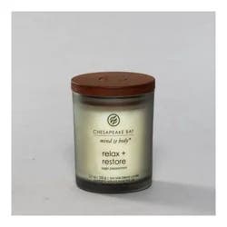 Frosted Glass Relax + Restore Lidded Jar Candle Light Gray 3.7oz - Mind & Body by Chesapeake Bay Candle: Essential Oils, Soy Wax Blend