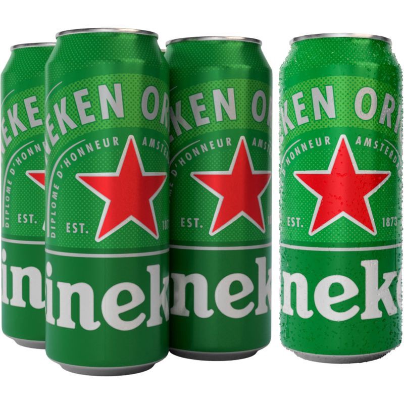slide 4 of 6, Heineken Original Lager Beer - 4pk/16 fl oz Cans, 4 ct; 16 fl oz