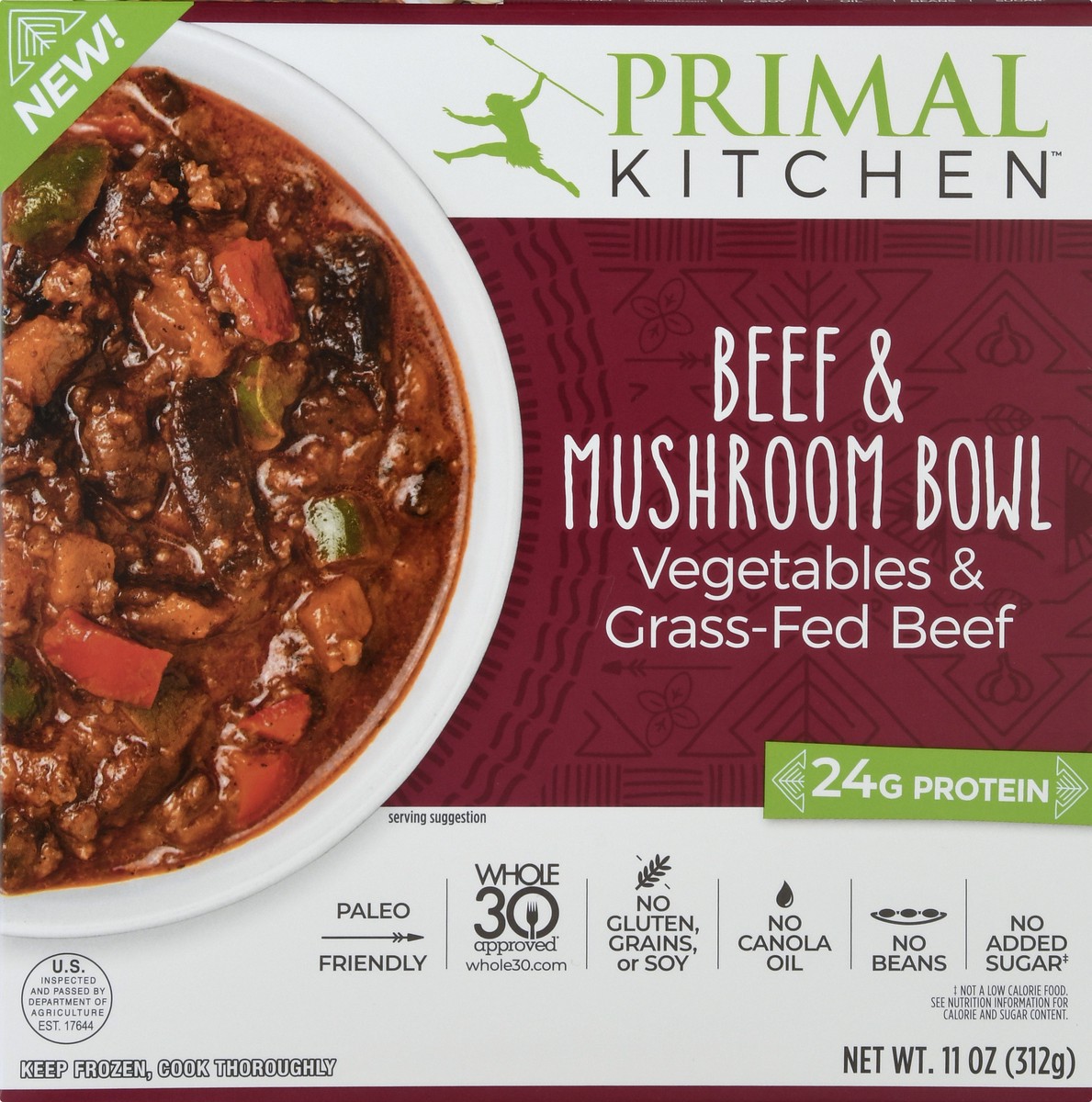 slide 3 of 13, Primal Kitchen Beef & Mushroom Bowl 11 oz, 11 oz