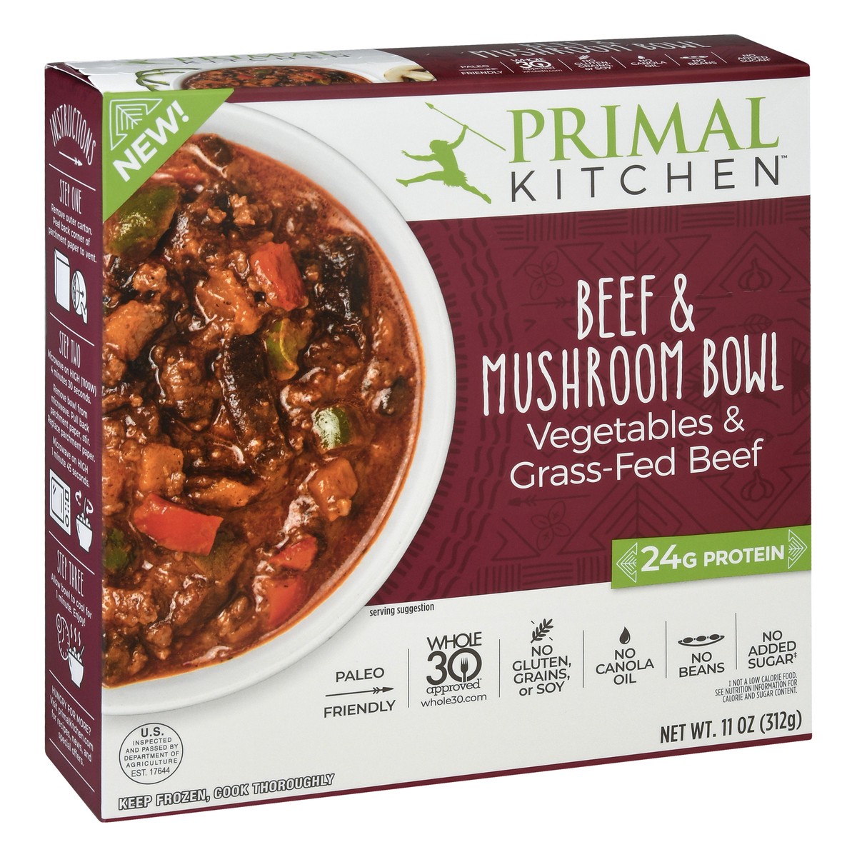 slide 13 of 13, Primal Kitchen Beef & Mushroom Bowl 11 oz, 11 oz