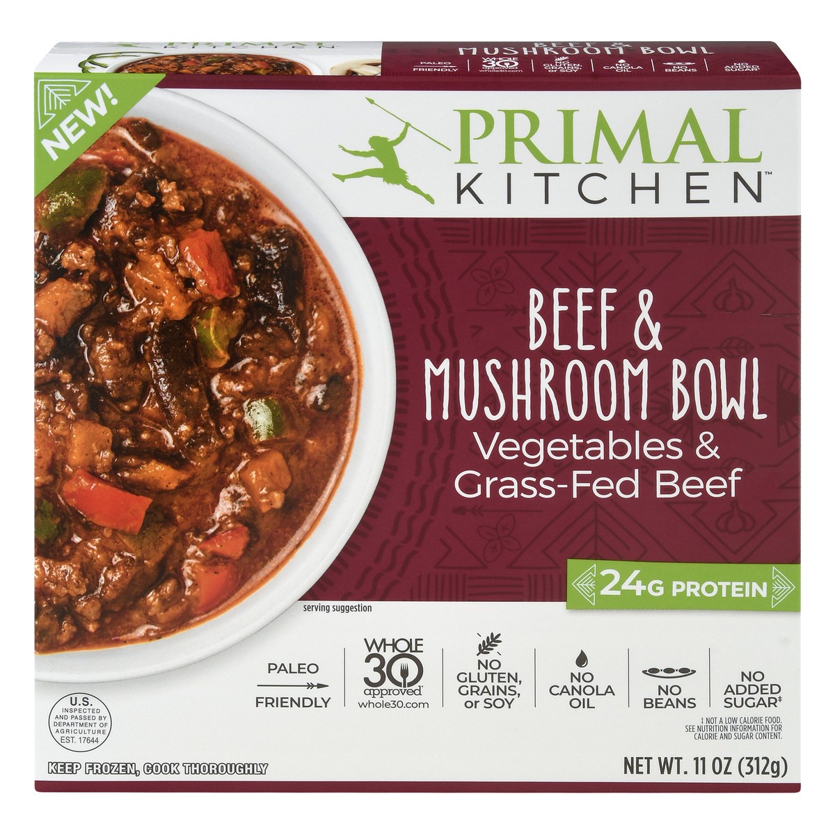 slide 1 of 13, Primal Kitchen Beef & Mushroom Bowl 11 oz, 11 oz