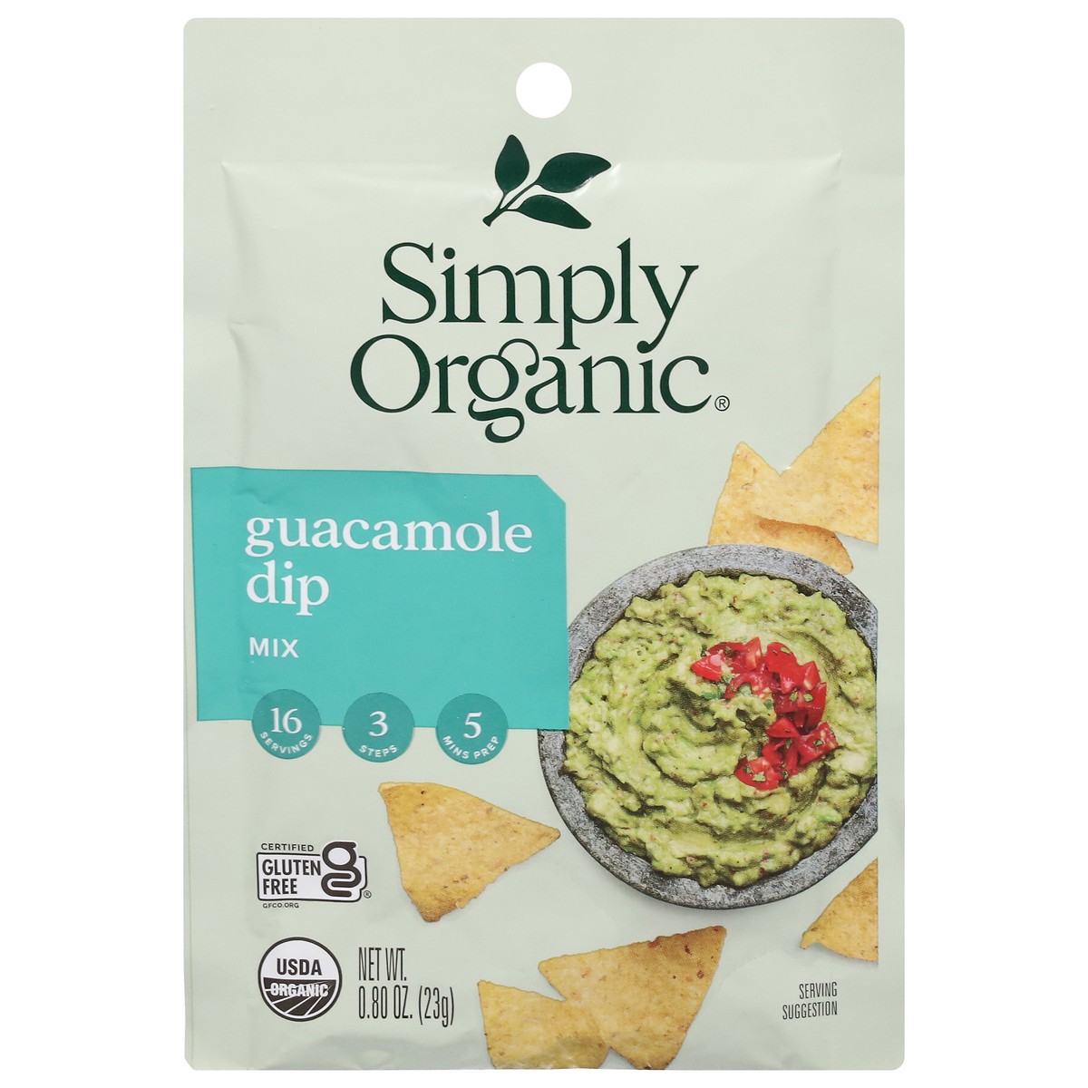 slide 1 of 9, Simply Organic Guacamole Dip Mix, 0.8 oz