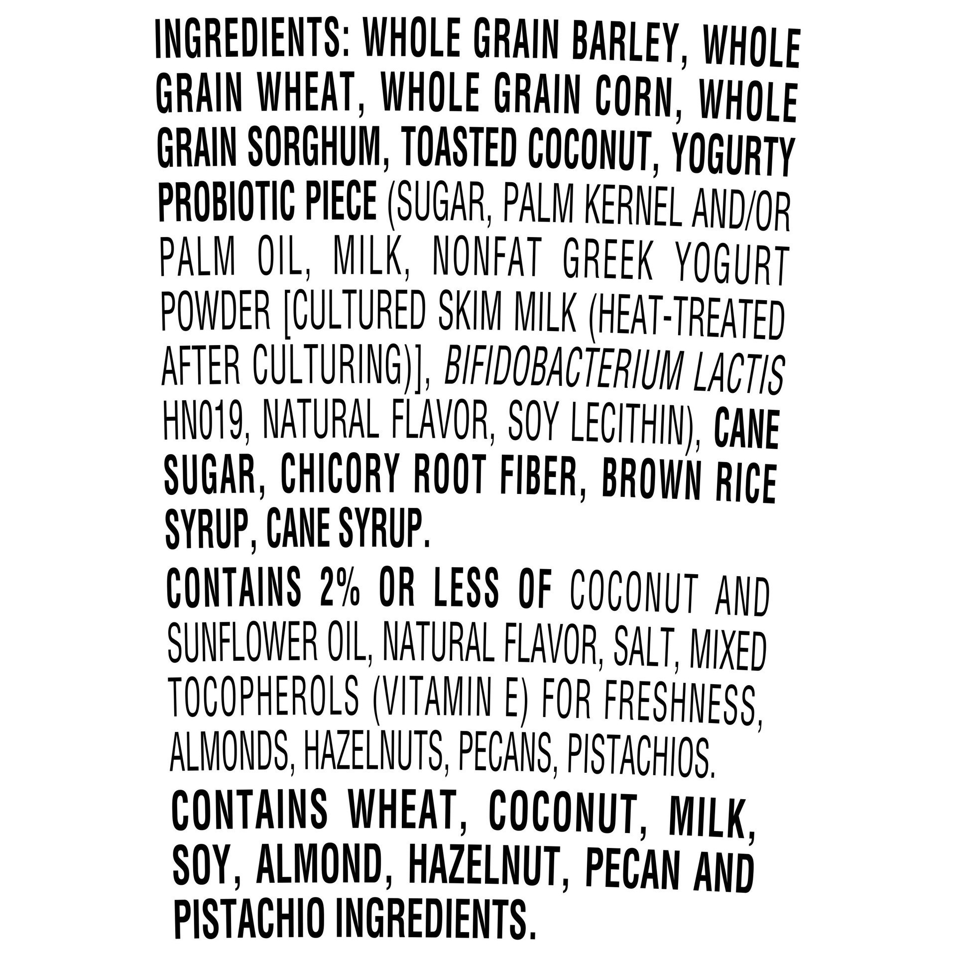 slide 4 of 5, HI! Happy Inside, Breakfast Cereal, Coconut Crunch, with Prebiotics, Probiotics and Fiber for Digestive Wellness, Non-GMO, 1.94oz Cup, 1.94 oz