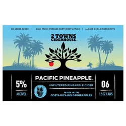 2 Towns Ciderhouse 2 Towns Pacific Pineapple Unfiltered Hard Cider - 6pk/12 fl oz Cans
