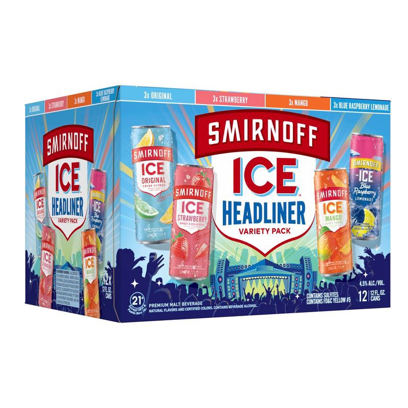 slide 1 of 11, Smirnoff Ice Fun Pack Variety - 12pk/12 fl oz Slim Cans, 12 ct; 12 fl oz