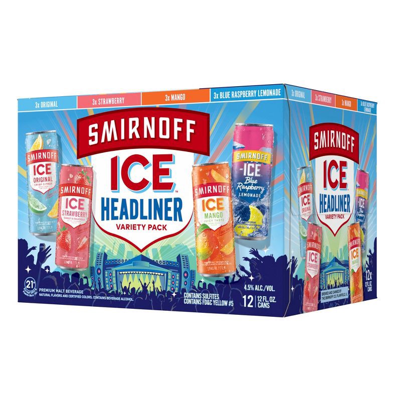 slide 9 of 11, Smirnoff Ice Fun Pack Variety - 12pk/12 fl oz Slim Cans, 12 ct; 12 fl oz