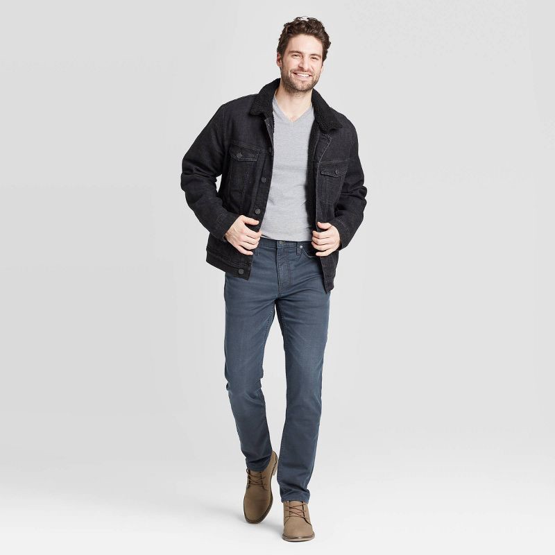 slide 3 of 3, Men's Slim Fit Jeans - Goodfellow & Co™ Galaxy Blue 36x30: Heavyweight Denim, Mid Rise, Stretch Fabric, 1 ct