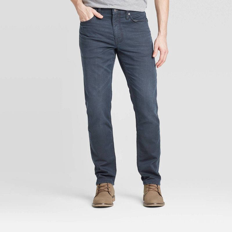 slide 1 of 3, Men's Slim Fit Jeans - Goodfellow & Co™ Galaxy Blue 36x30: Heavyweight Denim, Mid Rise, Stretch Fabric, 1 ct