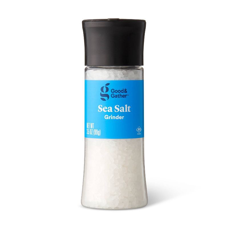 slide 1 of 3, Sea Salt with Grinder - 3.5oz - Good & Gather™, 3.5 oz