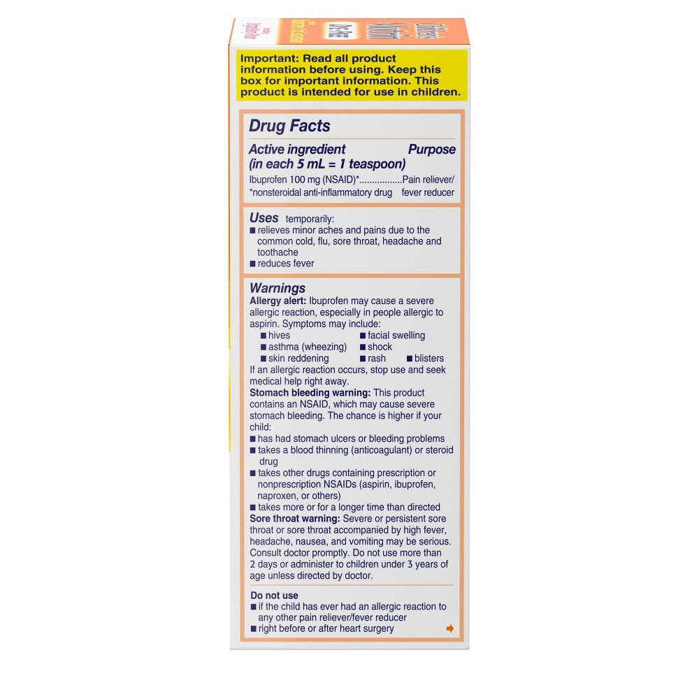 Children's Motrin (NSAID) Oral Suspension DyeFree Pain Reliever