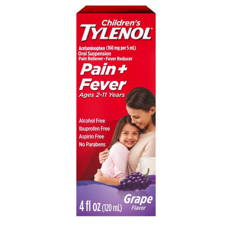 slide 1 of 11, Children's Tylenol Grape Oral Suspension - 4 fl oz, 4 fl oz