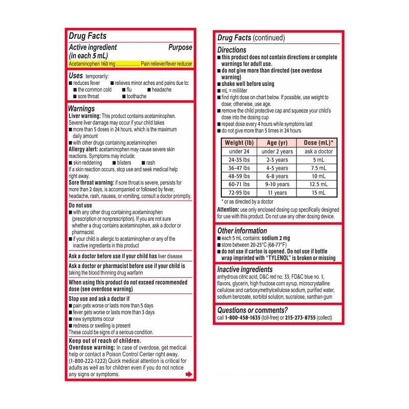 slide 10 of 11, Children's Tylenol Grape Oral Suspension - 4 fl oz, 4 fl oz