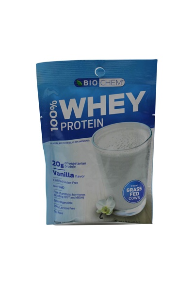 slide 1 of 1, Biochem Vanilla Whey Protein, 1.08 oz