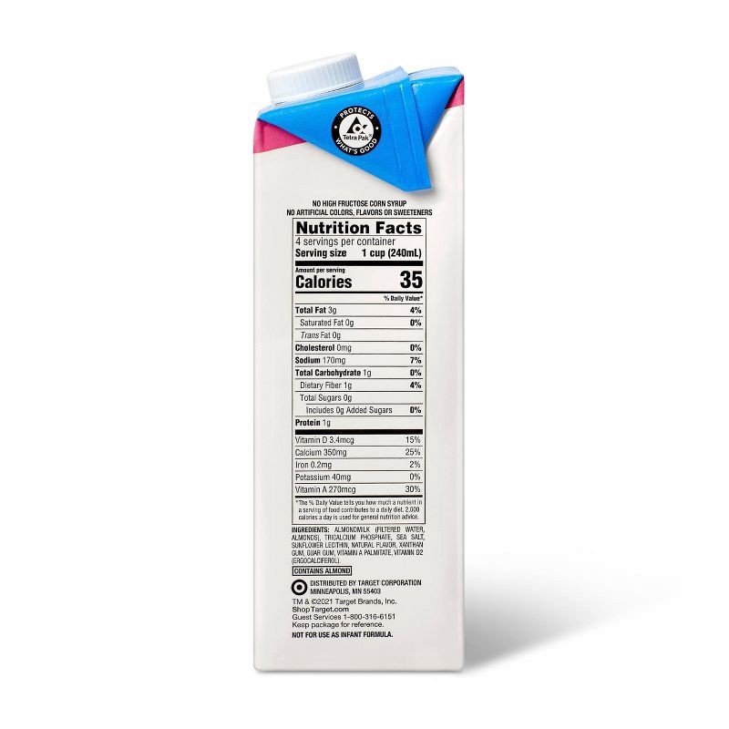 slide 2 of 3, Unsweetened Vanilla Almond Milk - 32oz - Good & Gather™, 32 oz