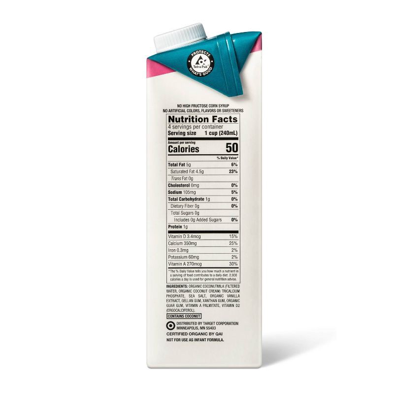 slide 2 of 3, Organic Unsweetened Coconut Milk - 32oz - Good & Gather™, 32 oz