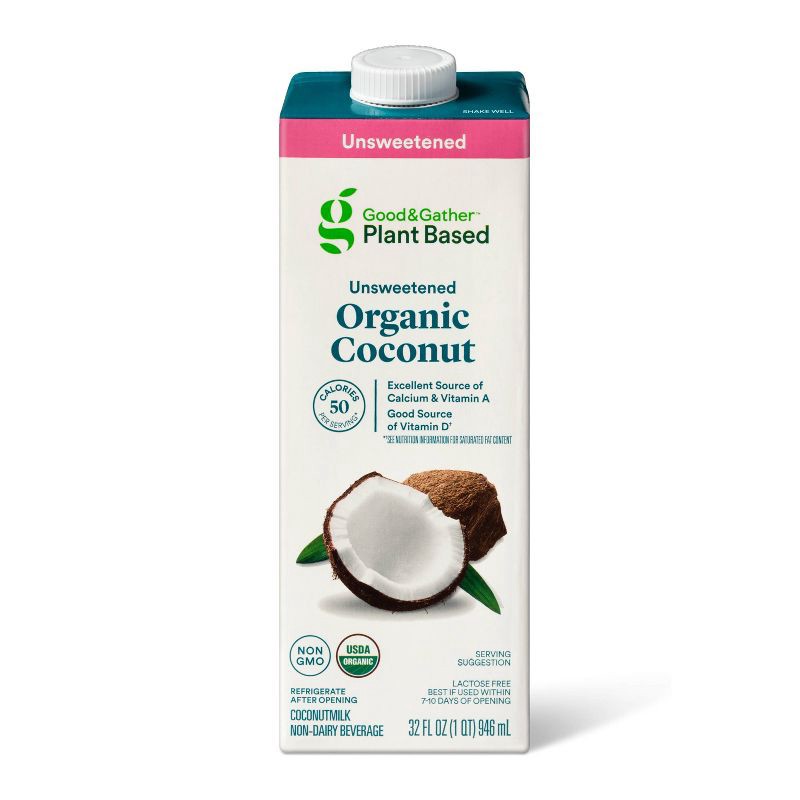 slide 1 of 3, Organic Unsweetened Coconut Milk - 32oz - Good & Gather™, 32 oz