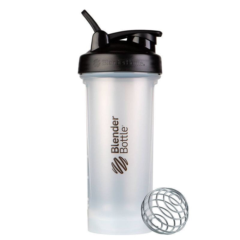 slide 1 of 4, BlenderBottle 28oz Classic Bottle With Loop - Clear/Black, 1 ct