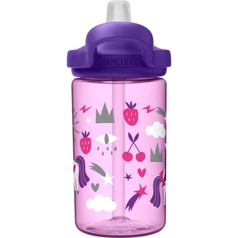 slide 4 of 9, CamelBak Eddy+ 14oz Kids' Tritan Renew Water Bottle - Unicorn Party, 14 oz