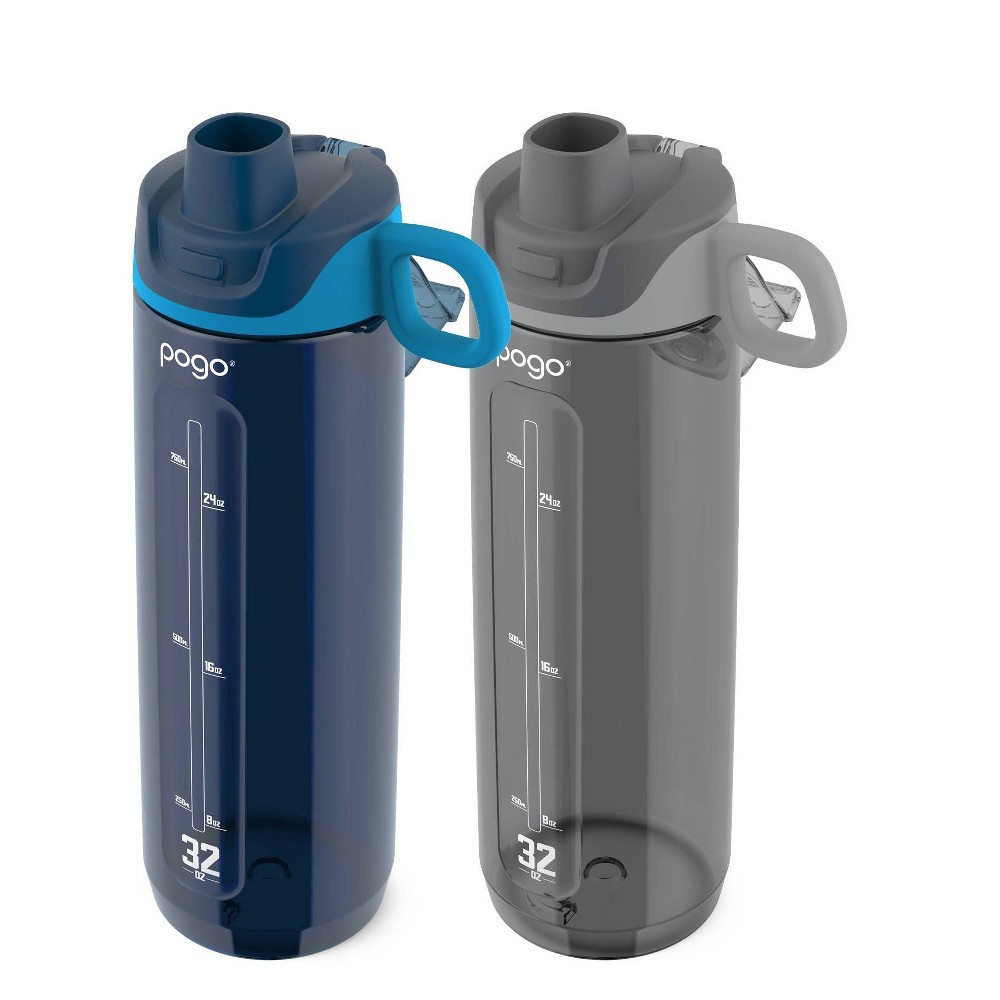 slide 3 of 3, Pogo Sport 32oz Tritan Chug 2Pc - Gray/Navy, 1 ct