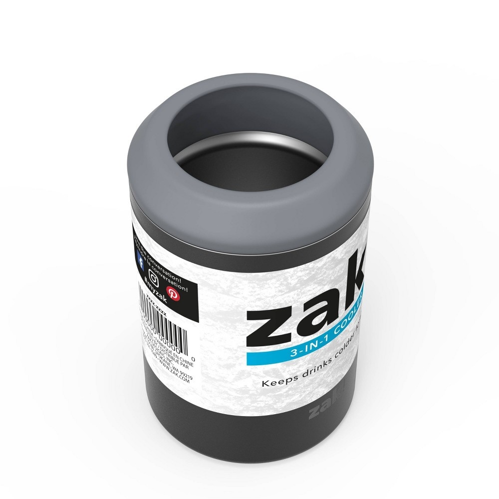 slide 10 of 11, Zak Designs Zak! Designs 12.5oz Stainless Steel Insulated Can Cooler - Black, 1 ct
