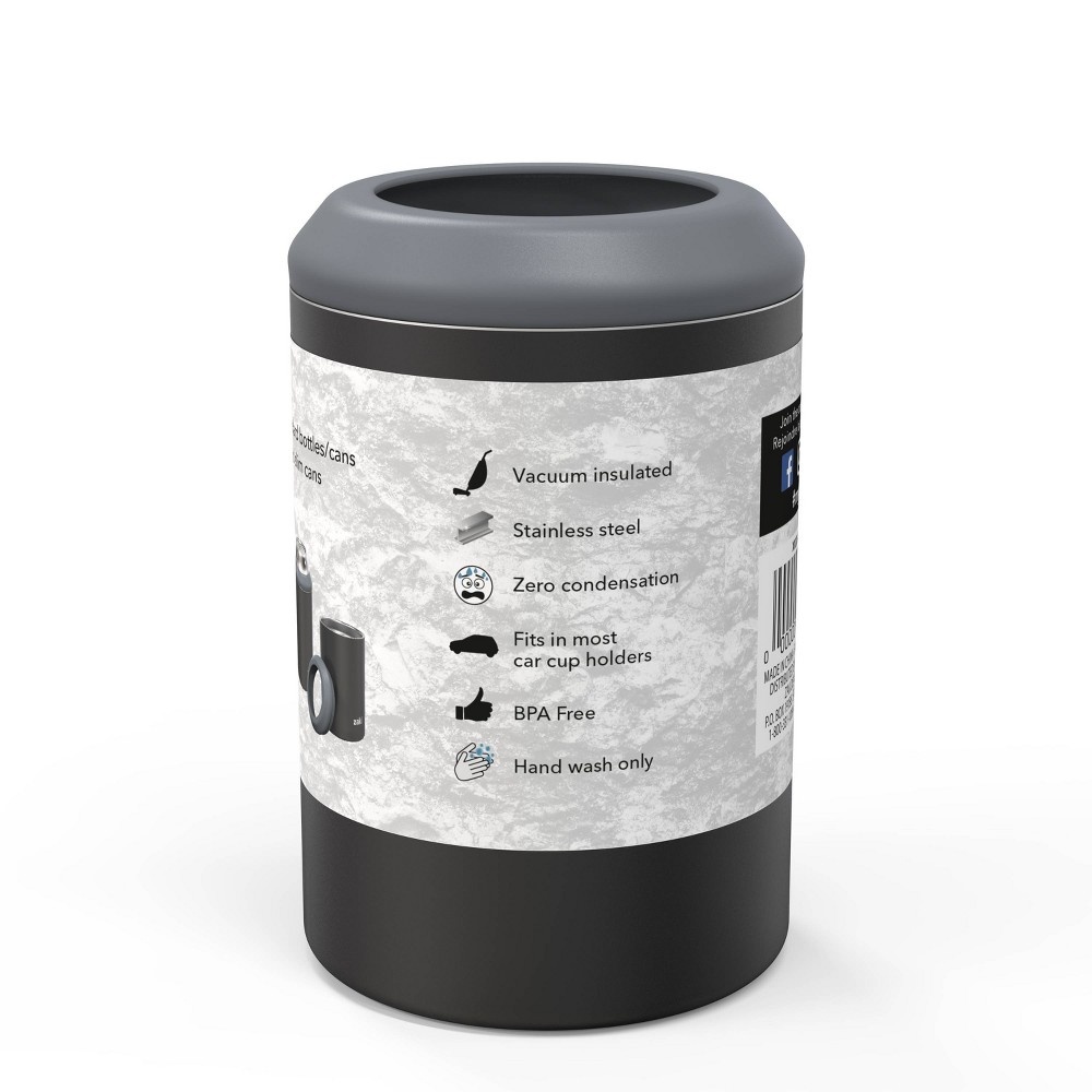 slide 8 of 11, Zak Designs Zak! Designs 12.5oz Stainless Steel Insulated Can Cooler - Black, 1 ct