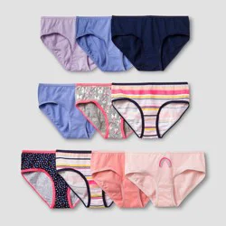Girls' 10pk Cotton Briefs - Cat & Jack Pink/Navy 8