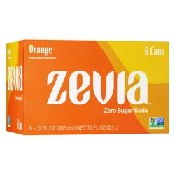 Zevia Zero Orange Soda - 6 ct