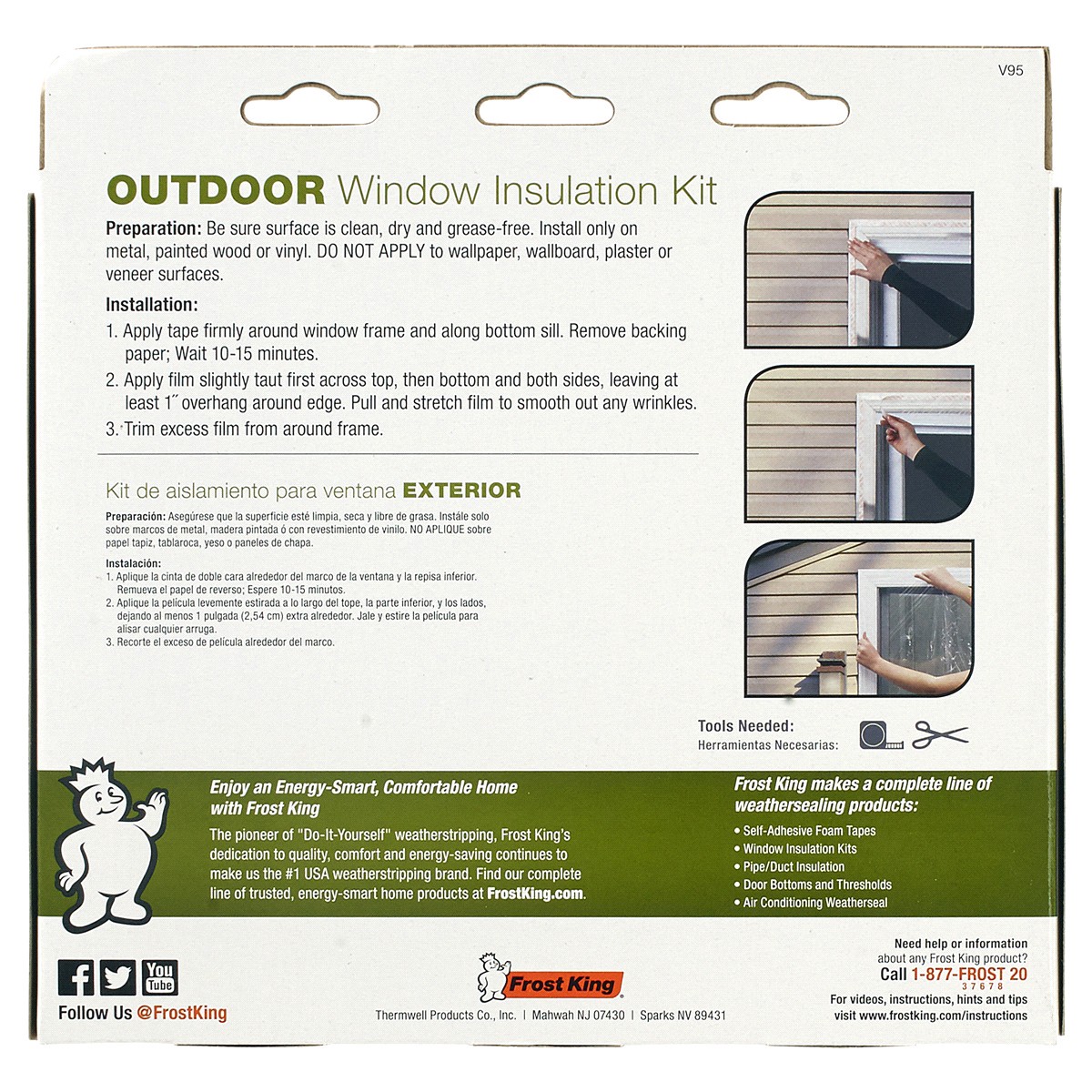 slide 2 of 2, Frost King Extra Large Outdoor Window Insulation Stretch Kit - Clear, 62 in x 210 in