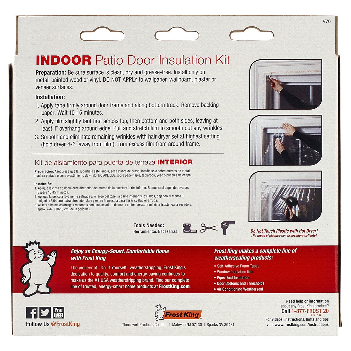 slide 2 of 2, Frost King Shrink Window Kit for Patio Doors, 84 x 110, 1 ct