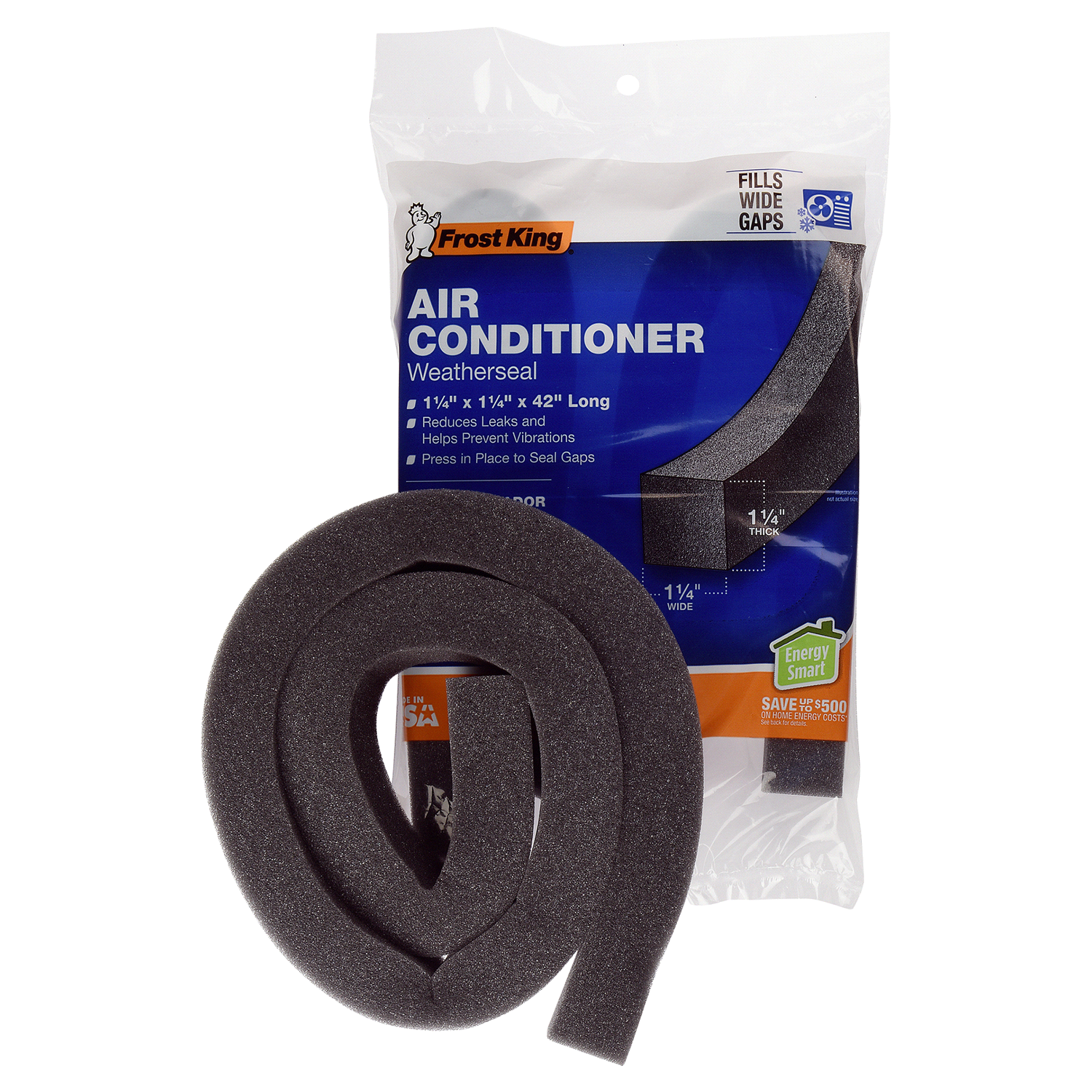 slide 2 of 2, Frost King AC Weatherseal,1-1/4" x, 1-1/4" x, 42", 1 ct