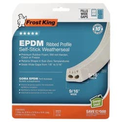 Frost King EPDM Weatherstrip Tape, 1/2 x 5/16 x 10', Cushioned Rib/White