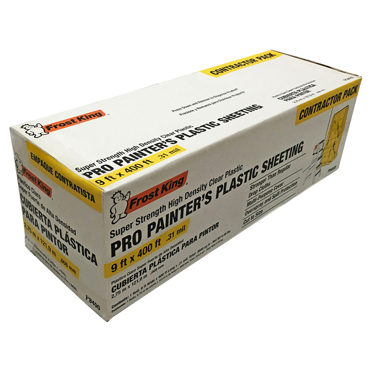 slide 2 of 2, Frost King Pro Painter's Plastic Sheeting, 9 ft x 400 ft, 400 ft