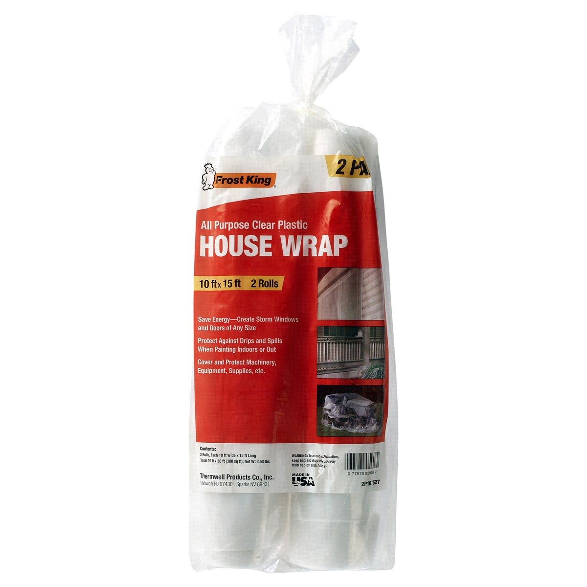 slide 2 of 2, Frost King Clear Poly Sheeting, 10 ft x 15 ft, 10 ft x 15 ft