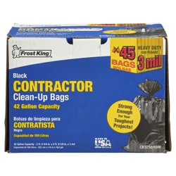 Frost King3 mil Contractor Clean-up Bags, Black