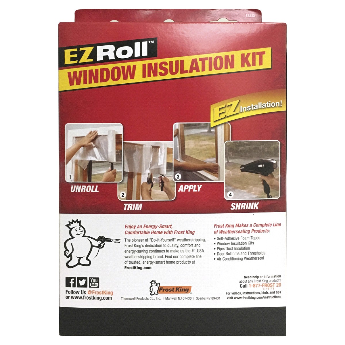slide 2 of 2, Frost King #EZ On Shrink Window Insulation Kit., 8336 rolls